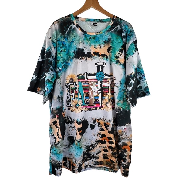 New Western Christian FAITH T-Shirt Top 2X Serape Daisy Leopard - Picture 4 of 8